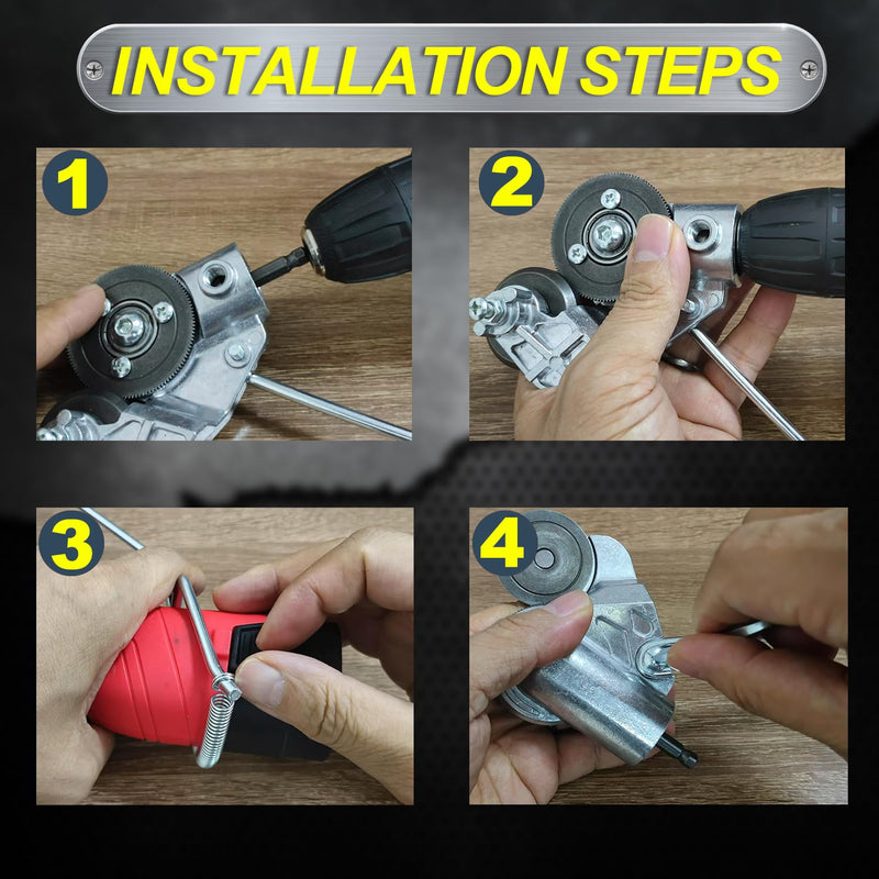 [Australia - AusPower] - Upgraded Electric Drill Plate Cutter - Efficiently shears flat sheet metal, Metal Cutting Attachment with Adapter - Cuts 20-30GA sizes of Iron, Steel, Tin, Aluminum, and cardboard up to 3MM 