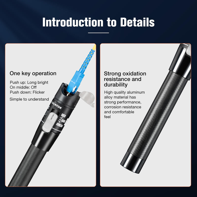 [Australia - AusPower] - Visual Fault Locator, 80KM Fiber Optic Cable Tester Meter VFL Red Light Pen Light Source Testers (80 KM) 