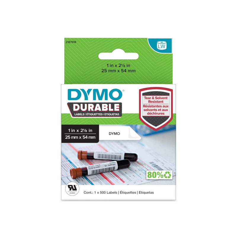 [Australia - AusPower] - DYMO LabelWriter Durable Laboratory and Medical Labels, 25 mm x 54 mm, 500 Labels 