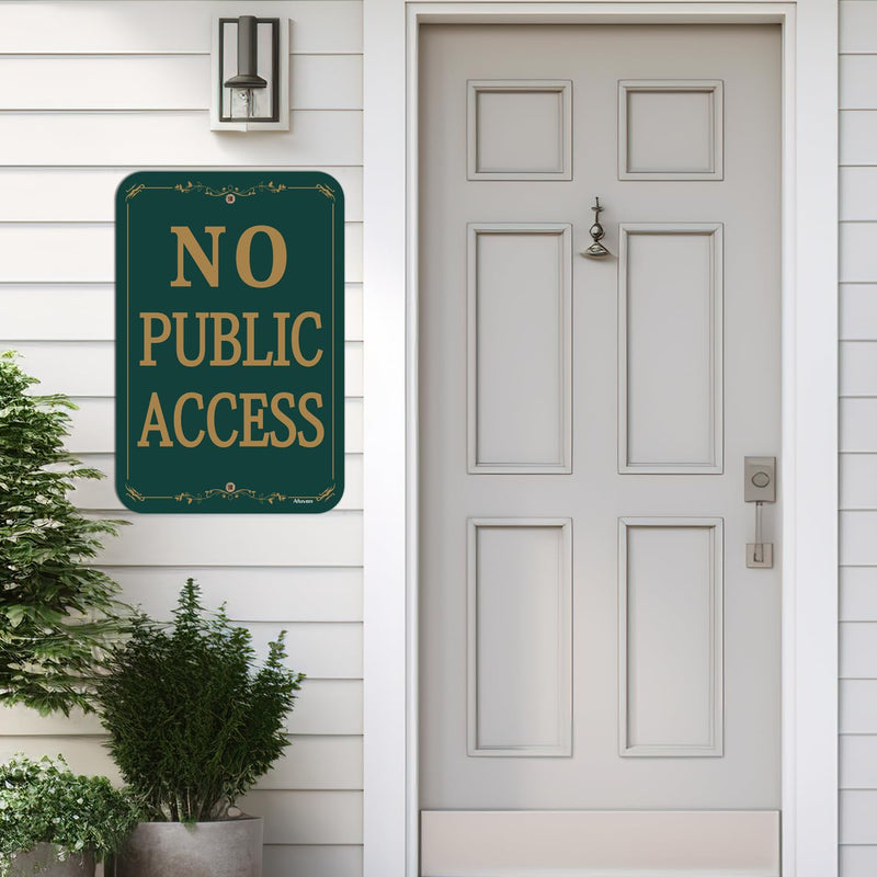 2 Pack No Public Access Signs No Entry Is Allowed Without Permission Signs 18x12 inches Metal Reflective Rust Aluminum UV Protected Waterproof Sturdy Easy Mounting