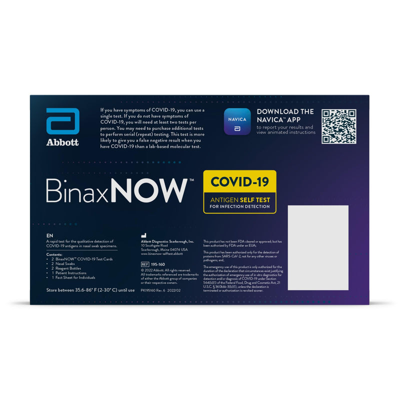 BinaxNOW COVID-19 Antigen Self Test, 1 Pack, 4 Tests Total, COVID Test With 15-Minute Results Without Sending to a Lab, Easy to Use at Home 4 Test Total