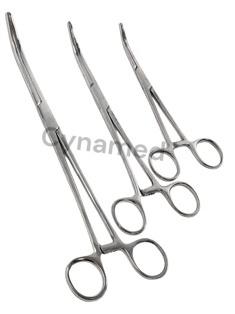 Cynamed Set of 3 Piece -Ultimate Hemostat Set Pean Hemostat Forceps Curved 6",8",10"