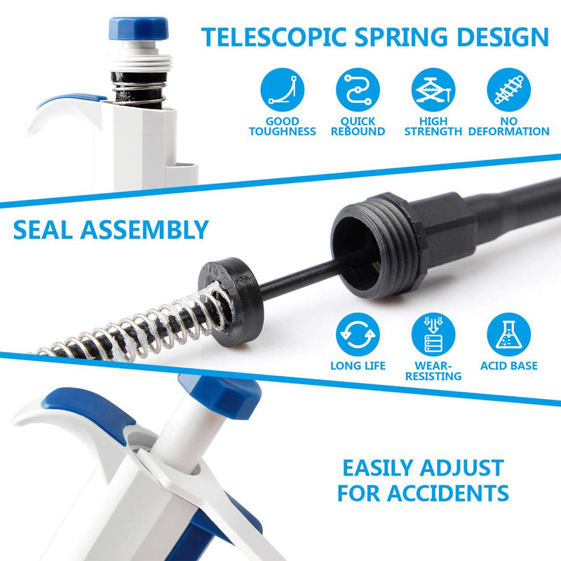 [Australia - AusPower] - FOUR E'S SCIENTIFIC 1-10ML Single-Channel Pipettor Adjustable Variable Volume Micropipette High Accurate Pipettor for Laboratory 10 (1-10mL) 