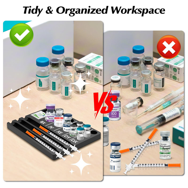 [Australia - AusPower] - Aesthetic Practitioner Vial Holder Syring Tray, Spill-Resistant Vial Holder & Injector Storage Tray Organizer for Aesthetic Practitioner, Ideal Gift for Aestheticians Nurses NPS & PAs 