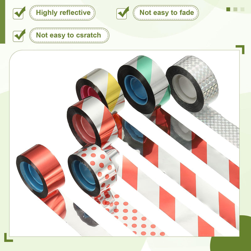 MECCANIXITY 328ft Long 2" Wide Red Dual Side Reflective Holographic Flash Bird Scare Tape Ribbon to Keep Birds Away, Hang Tie on Garden Farm Orchards Balcony Patio Yard Fence 328ft x 1.89in
