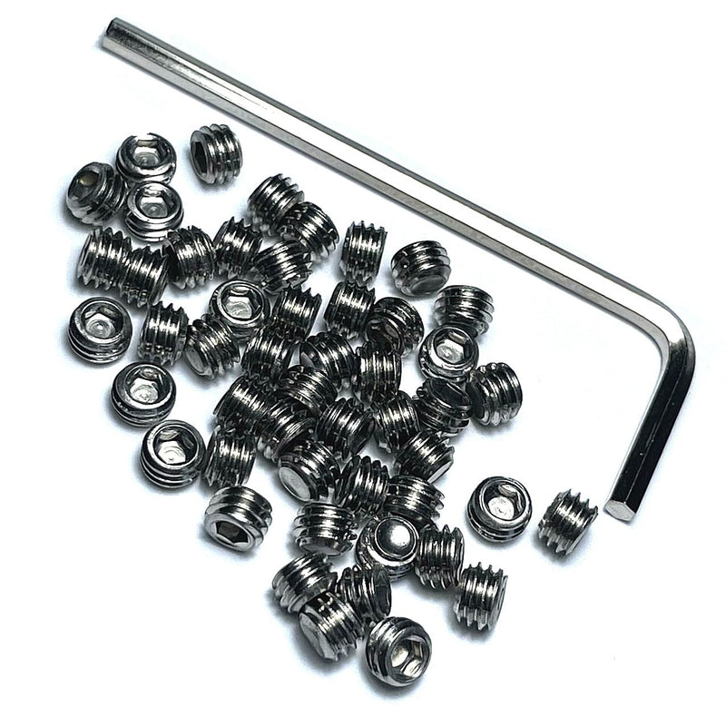 [Australia - AusPower] - 50pcs Set Screws 10-32 x 1/8 inch 304 Stainless Steel Allen Head Hex Hexagon Socket Set Screws with 3/32 Allen Wrench,Set Grub Screws Hex Allen Head Socket Set Screws.(1/8" Length) 