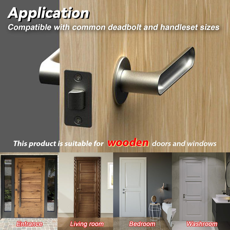 Door Lock Installation Kit - C-Clamp Design Tool-Free Clamping for Metal & Wood Doors, 2 Adjustable Bushings, with Bi-Metal Hole Saw & Anti-Warp Backing Plates (Red) Red
