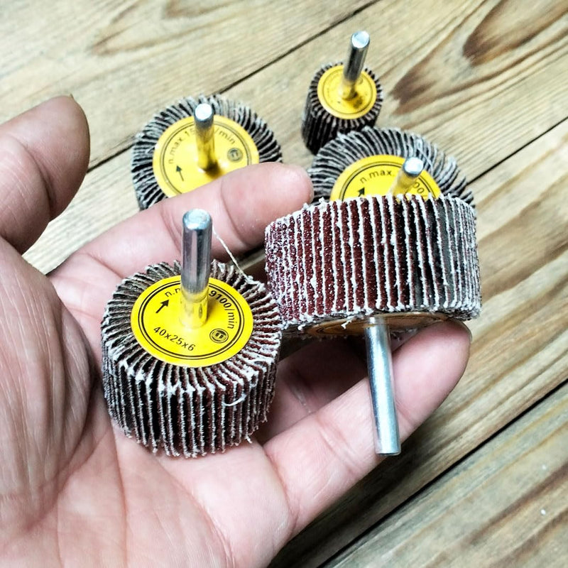 [Australia - AusPower] - 10 Pcs Abrasive Flap Wheels Sander, 1/4'' Shank Flap Wheel for Drill, Grinder, Rotary Tools (25/30/40/50/60mm) 