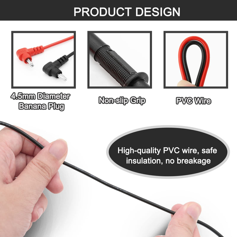 [Australia - AusPower] - Waziaqoc Replacement Test Lead Set Multimeter Test Leads Kit Included 2pcs Test Lead 