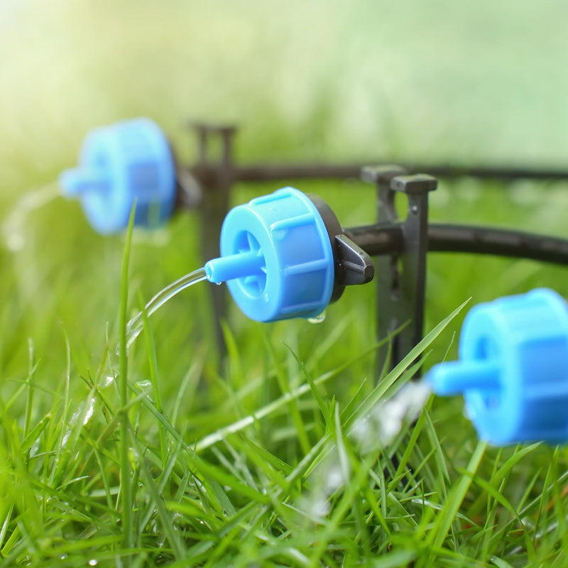 [Australia - AusPower] - 50 Pack 1/2 Gallon Per Hour Pressure Compensating Drip Irrigation Drippers, Orange Drip Sprinkler Emitters for 1/4 Inch Drip Irrigation Tubing for Garden Watering System Blue 1/2 GPH Drippers-50 Pcs 