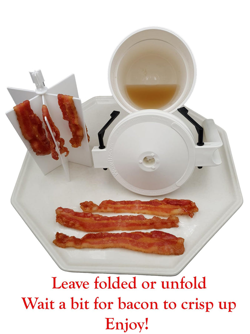 Wow Microwave Bacon Cooker - with Locking Lid and Easy Grip Handle makes cooking bacon a Joy! Made in USA!