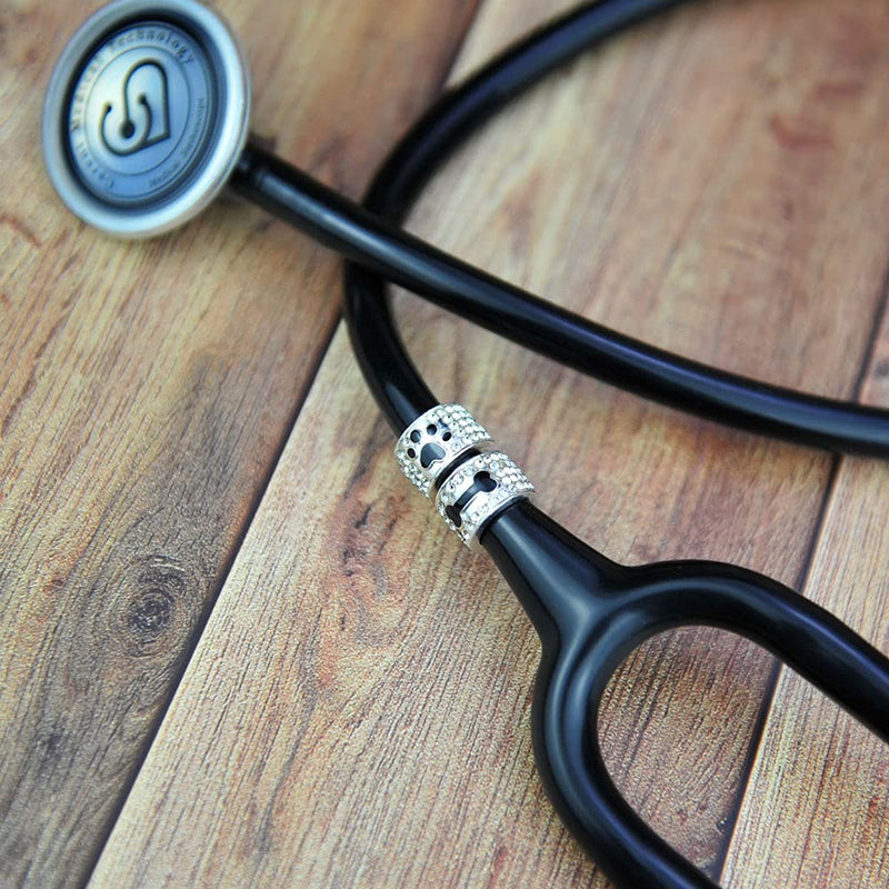 [Australia - AusPower] - 2 Pack Dog Cat Stethoscope Charms, Stethoscope Id Name Tag Claw&Bone 