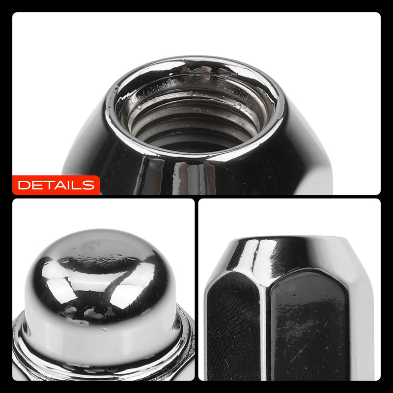 A-Premium Wheel Lug Nuts Compatible with Hyundai Santa Fe Sonata Accent Genesis Tiburon Tucson Kia Optima Sorento Sportage Spectra5 Rio5 20-PC Set 20 PCS