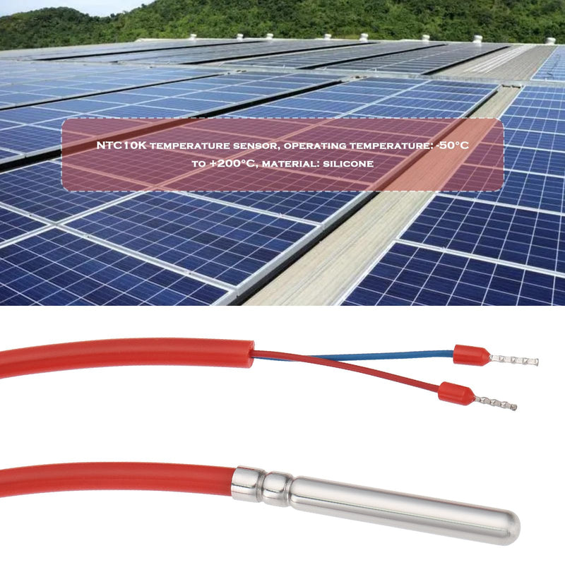 [Australia - AusPower] - 2pcs Waterproof NTC10K Thermistor Temperature Sensor Probes -50°C to +200°C Suitable for Heating and Controlling Solar Systems Heating Air Conditioning Ventilation Technology 2m Wire 