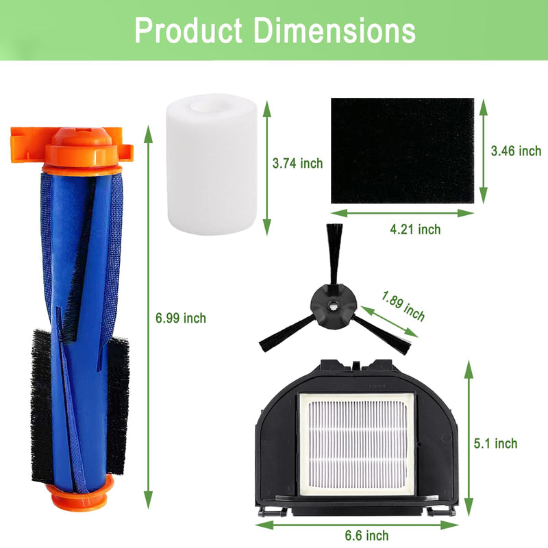 [Australia - AusPower] - Replacement Parts for Shark AV2310AE RV2310AE RV2320S UR2350AE RV2300S Matrix Robot Vacuum Cleaner 1 Main Brush Roller 1 Set Foam Filter 2 Filters 6 Side Brushes 1 Main Brush Cover (Not For RV2300) 