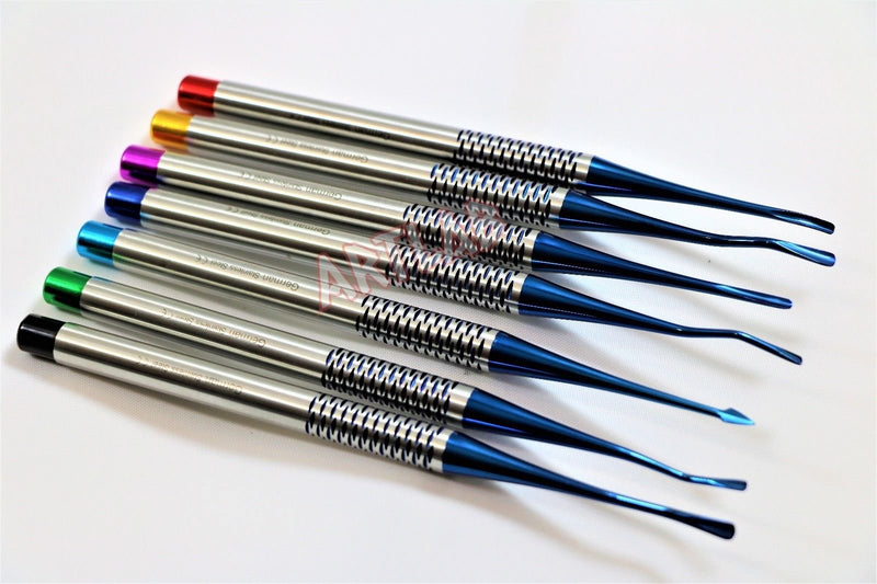 [Australia - AusPower] - 7 PC Precise German Premium Dental Elevator PROXIMATORS Orthodontic PDL Luxating Root Elevator Periotome Luxation for Tooth Extraction Extracting German 