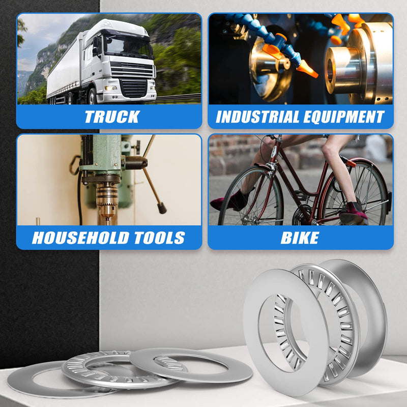 [Australia - AusPower] - 12 Sets Thrust Needle Roller Bearings with Washers, 3/4 Inch Bore 1-1/4 OD, NTA1220 2TRA Steel Industrial Bearing for Conveying Equipment, Robots, Elevators, Rolling Mills Etc. 
