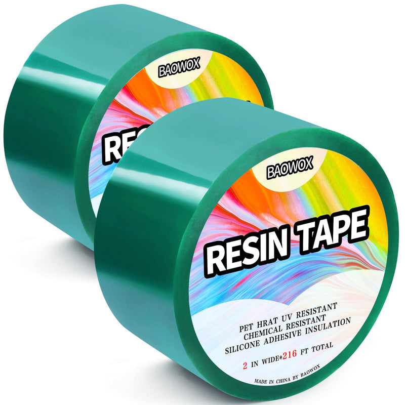 2 Rolls 108 FT Resin Tape for Epoxy Resin Molding, Silicone Thermal Adhesive Tape, High Temperature Resistance Epoxy Release Tape for River Tables Hollow Frame Bezels Craft Pendant