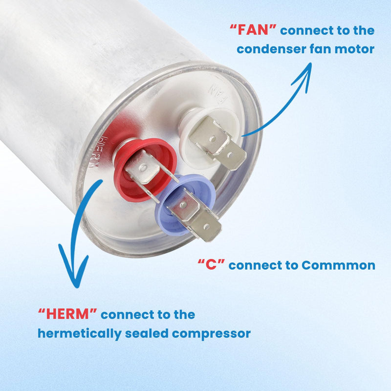 [Australia - AusPower] - COOLWAY 45/5 uF 45+5 MFD 370V or 440V Dual Run Start ac Capacitor for ac 45 5 CBB65r CBB65b Capacitor 370 440 volt vac Air Conditioner Capacitor for Motor Start or Heat Pump, condenser, pool pump 45+5MFD 