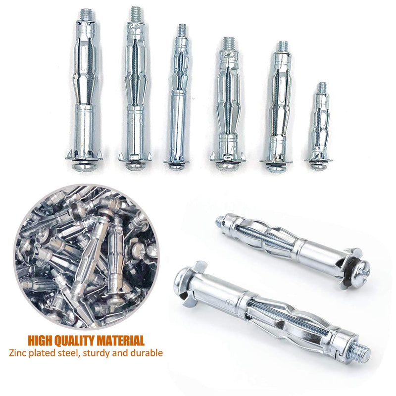 [Australia - AusPower] - ISPINNER 20pcs M4x32mm Zinc Plated Steel Molly Bolt Hollow Drive Wall Anchor Screws for Drywall, Plaster and Tile 