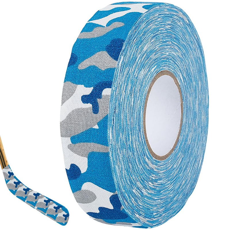 27.43 Yards Blue Camo Tape Cool Camouflage Pattern Athletic Sport Muscles Protective Non Slip Ice Hockey Pucks Skiing Stick Bat Racket Grip Polycotton Duct Tapes for DIY Craft Supply Box