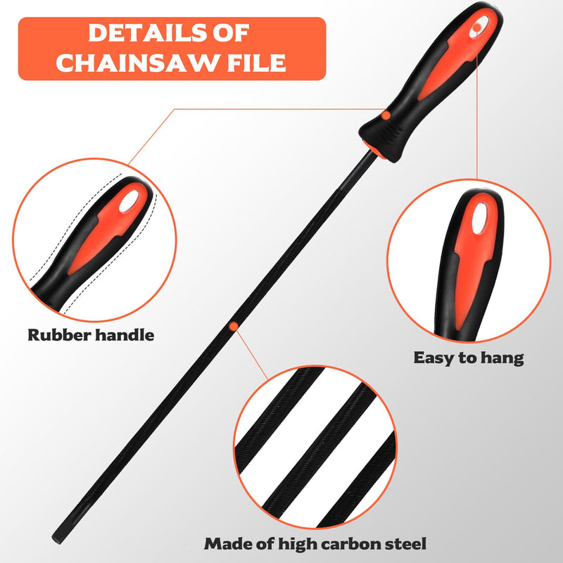 [Australia - AusPower] - Tenbrachian 4 Piece File for Chainsaw File Set, Chainsaw Files Set with Handle, Round File Chainsaw Round File Saw Chain Files for Chainsaws, for Horse File Chainsaw (3.2, 4.0, 4.8, 5.5 mm) 