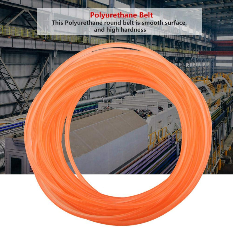 [Australia - AusPower] - High Performance Round Belting, PU Belt Polyurethane Round Belt for Drive Orange (6mmx10m) 6mmx10m 
