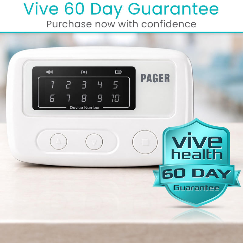 [Australia - AusPower] - Vive Wireless Caregiver Pager - Nurse Alert for Dementia Patients - Smart Portable Medical System for Caretaker - Connects to Call Button, Door, Window, Bed, Chair, Floor Alarm Pads Alert Pager 