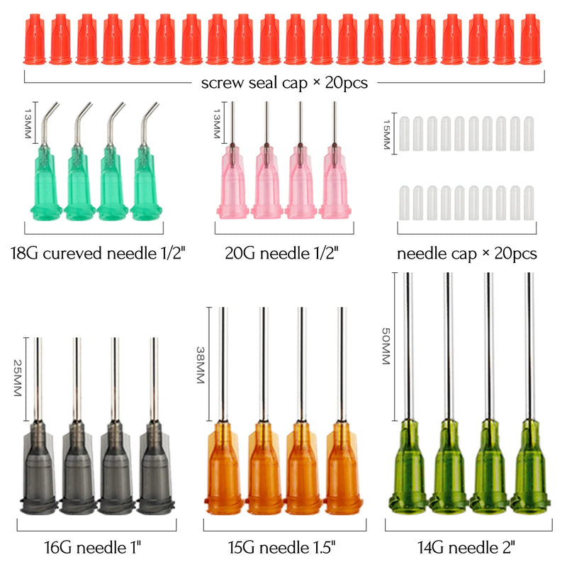 [Australia - AusPower] - Glue Applicator Syringe with Blunt Tip Needle and Cap, for Liquid, Glue, Ink, Perfume, Lip Gloss Making 