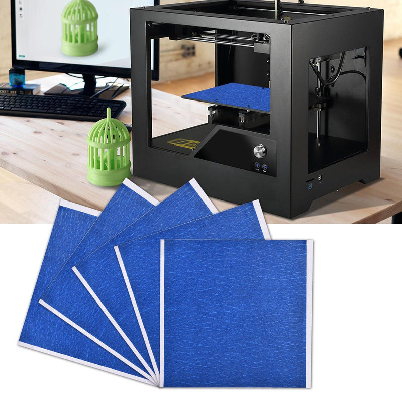 Yoidesu 5PCS 3D Printer Heat Bed Sticker Sheet Build Tape 210 x 200mm Pressure Sensitive Adhesive Sticker Tape Blue