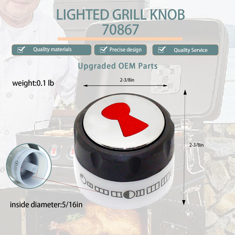 [Australia - AusPower] - Upgraded 70867 Control Knobs（OEM） Compatible with Weber Lighted Knob Summit Burner Knobs 2-3/8 Diameter Summit 400/600(2007-2011) for Summit S-670 E-670 E-470 S-470 2-Year QA 70867 Knobs 