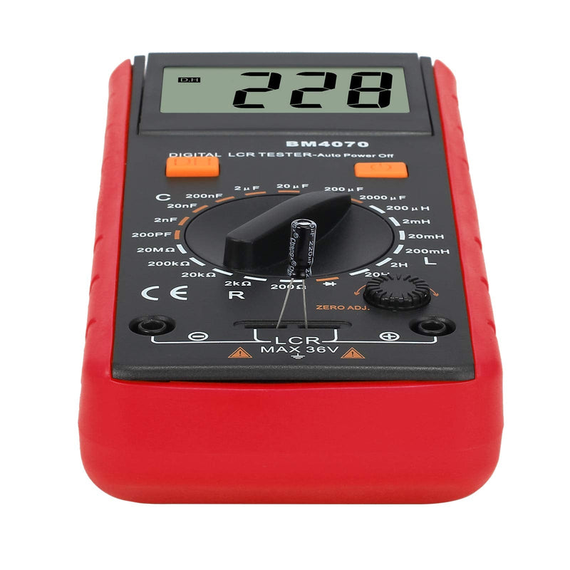 BM4070 LCR Meter Capacitance Inductance Resistance Self-Discharge Digital Instrument with LCD Display 1999 and Data Hold Function for Capacitance Resistance Inductance Measuring Meter