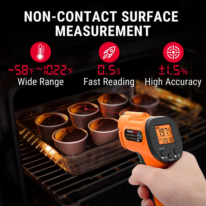 [Australia - AusPower] - 3-in-1 Bundle! Get 1 ThermoPro Temperature Gun, Infrared Thermometer Gun+Instant Read Meat Thermometer Digital 