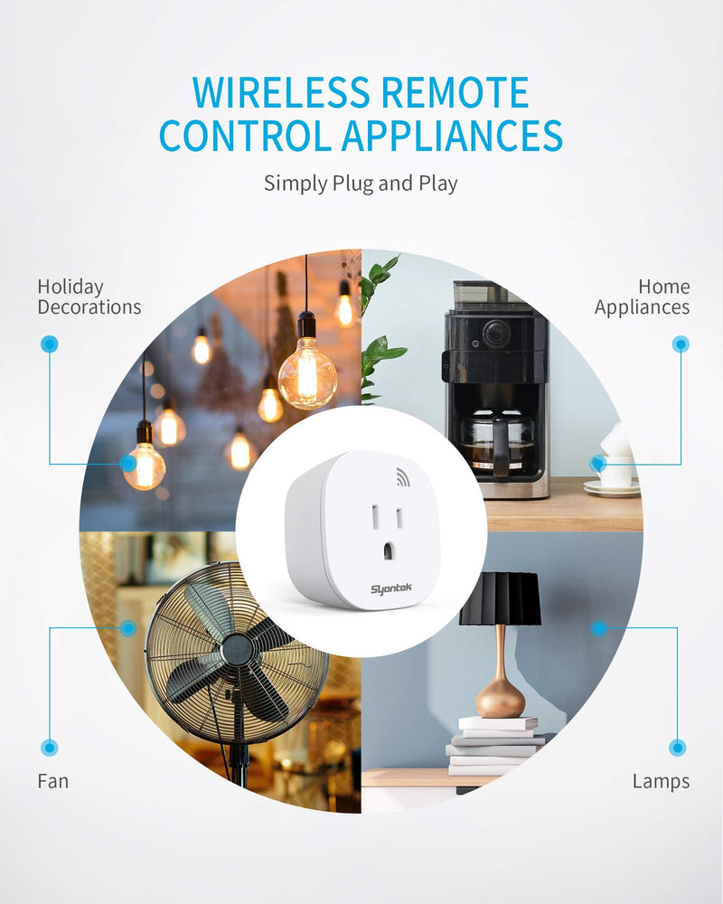 [Australia - AusPower] - Remote Control Outlet Wireless Light Switch for Household Appliances, Expandable Remote Light Switch Kit, Up to 100 ft Range, FCC Certified, ETL Listed, White (3 Outlets + 1 Remotes) 