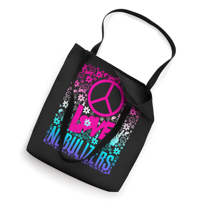Respiratory Therapist Therapy Peace Love Nebulizers Retro Tote Bag 16 inches