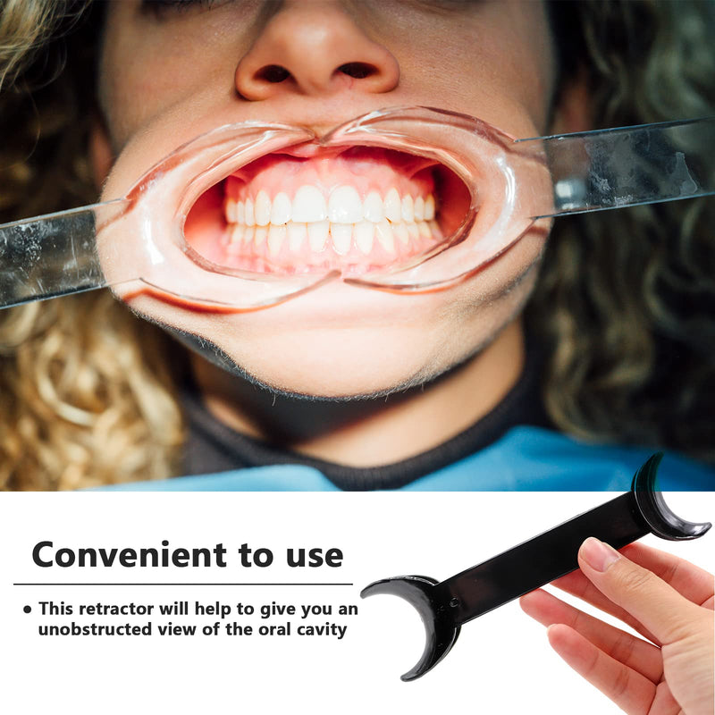 [Australia - AusPower] - 8 Pack Black T-Shape Cheek Retractor, 4 Large Size+4 Small Size Double Head Mouth Opener Retractors for Teeth Whitening, Dental Lip Open Holder Mouth Widener Orthodontic Oral Care Tool 