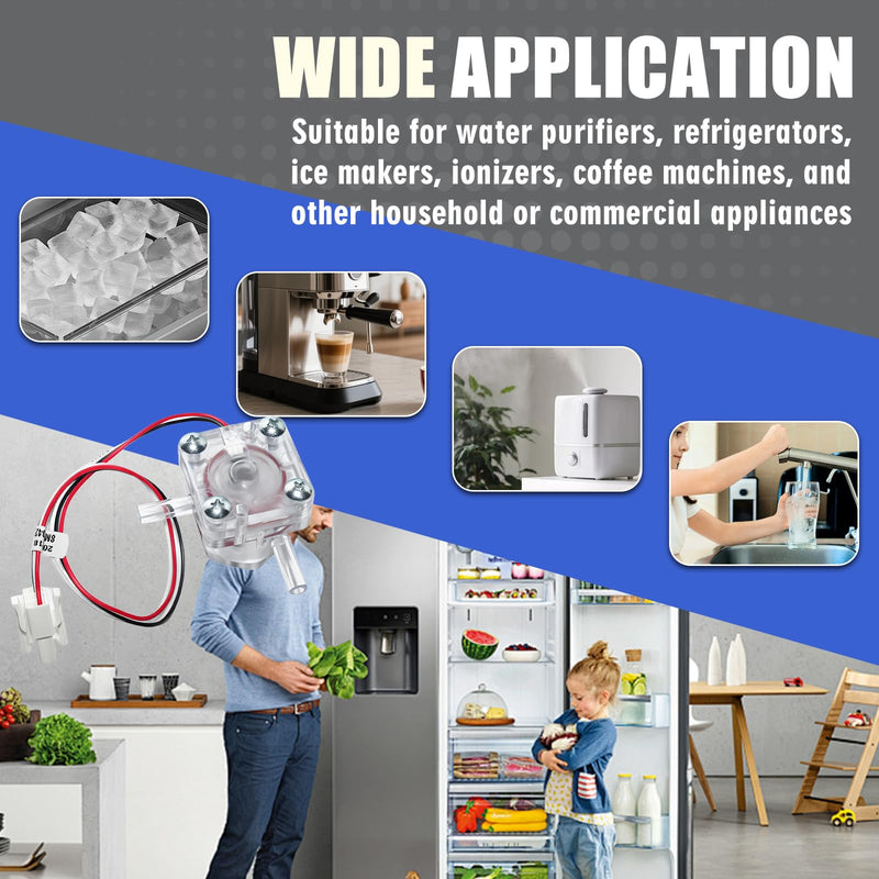 [Australia - AusPower] - SMWF-0420A Flow Sensor Miniature Flowmeter, Hall Effect Liquid Sensor Compatible with Water Purifier, Refrigerator, Ice Maker, Coffee Machine, Negative Ion Devices 