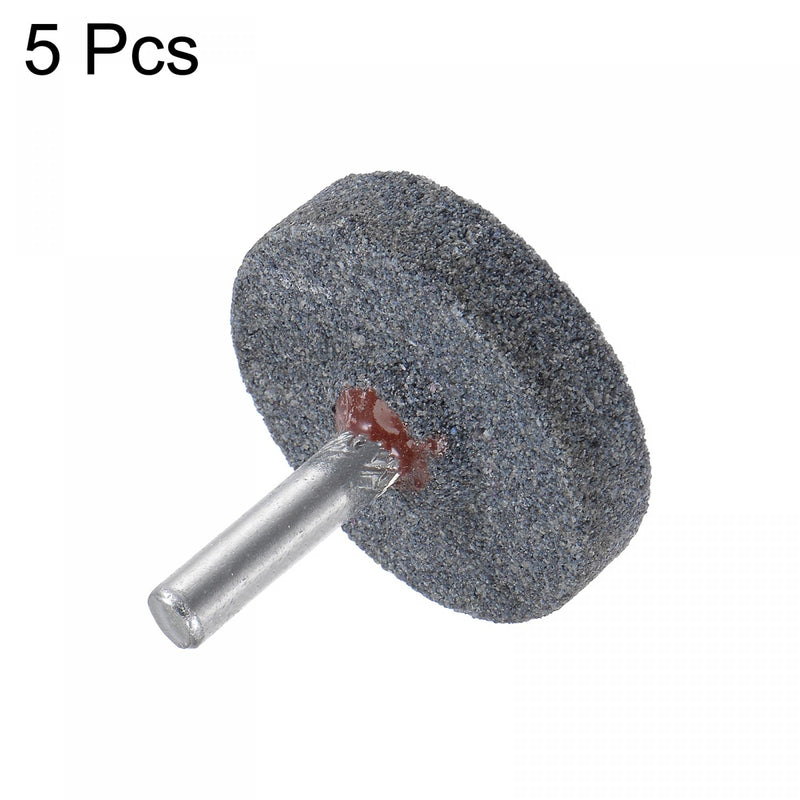 [Australia - AusPower] - uxcell 5pcs Mounted Grinding Stone 1/4" Shank 1.5-inch Dia Corundum Grinding Wheel Polishing Head for Rotary Tool 5 