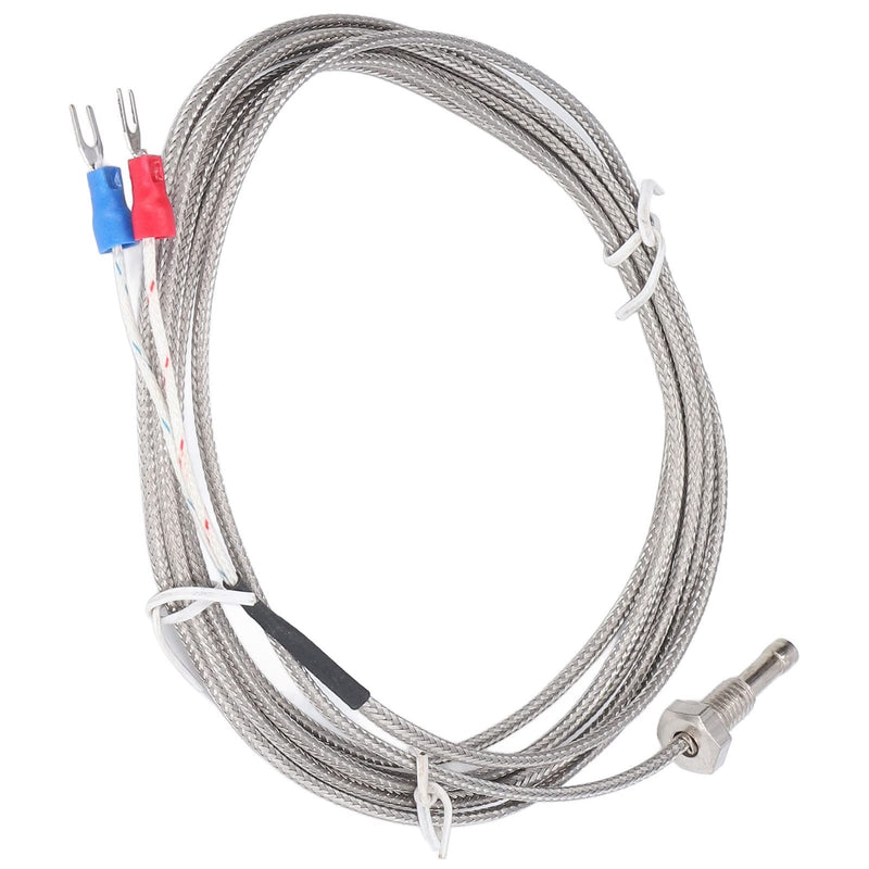 [Australia - AusPower] - Waterproof J Type Grounded Thermocouple - Temperature Sensor Probe for PID Temperature Controller Stainless Steel Pipe Thread 0‑750℃ with Insulation Shield Wire 