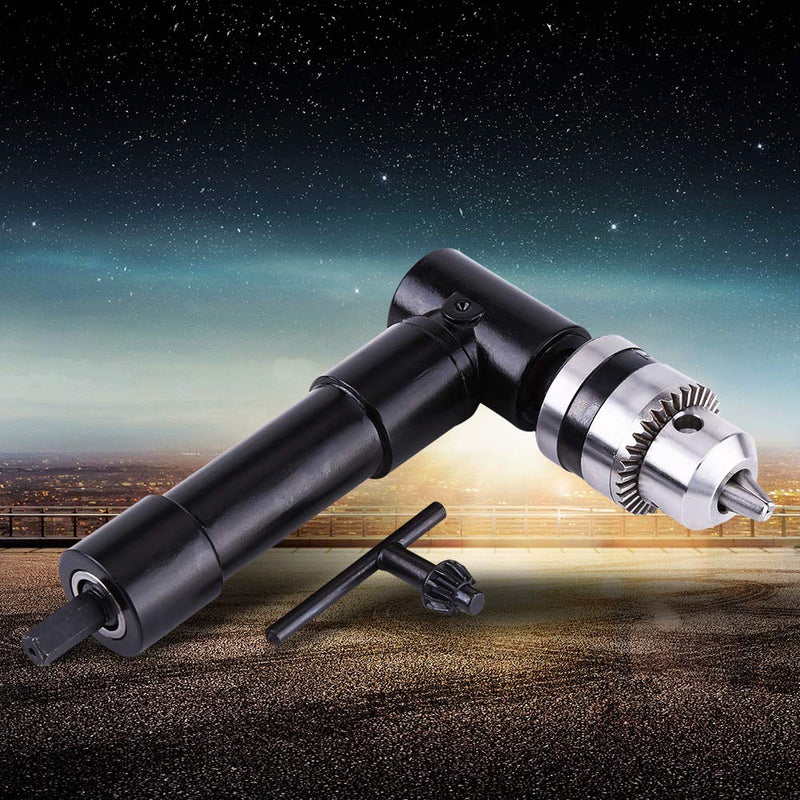 [Australia - AusPower] - Right Angle Attachment Drill Adapter 90 Degreeswith 8mm Shaft and Chuck Key Grasp Capacity 1mm to 10mm Extension Drilling Tool 