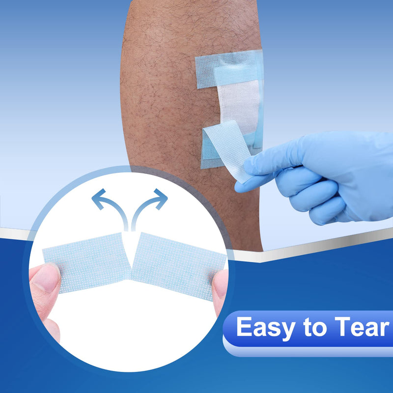 [Australia - AusPower] - 4 Rolls Silicone Sensitive Skin Tape 1"x 4 Yard, Repositionable Medical Tape for Waterproof, Easy to Remove, Blue Lash Tape Non-Woven Silicone Roll Tape for Wound Care Blue 1"x 4 Yd (4 Rolls) 