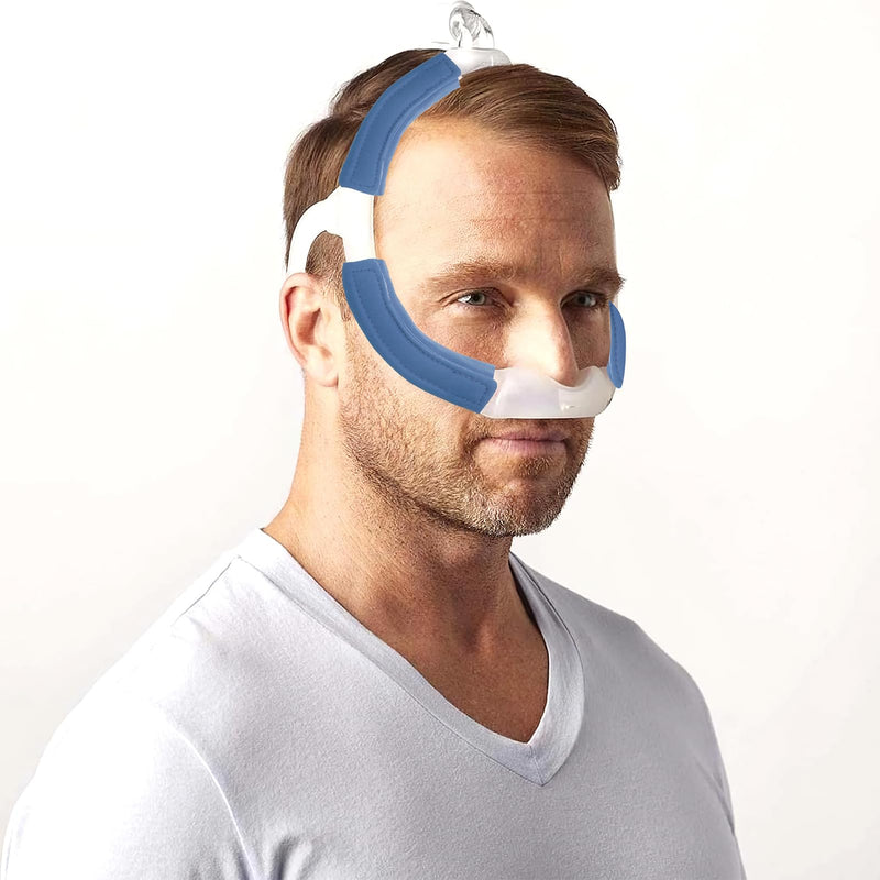 CPAP Mask Strap Covers, Mask Frame Covers Compatible with DreamWear or ResMed AirFit Mask Headpieces, Reusable Strap Pads, Hair and Face Pads (Blue) blue