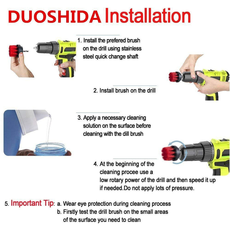 [Australia - AusPower] - Drill Brush 5 inch Soft Bristle White Quick Change Shaft 