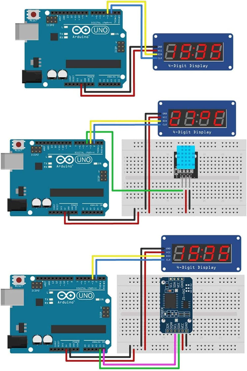 [Australia - AusPower] - 4 Digit 7 Segment Digital Tube LED Display Board for Arduino (5 Pcs) 5 Pcs 