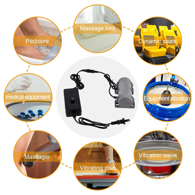[Australia - AusPower] - DC24V Vibration Motor, 3800RPM Sieve Vibration Motor, Rotary Speed Vibrating Motor for Massage Bed Vibration Alert Chair Medical Instruments, with Adjustable Speed Power Adapter (Speed Adjustable) Speed Adjustable 