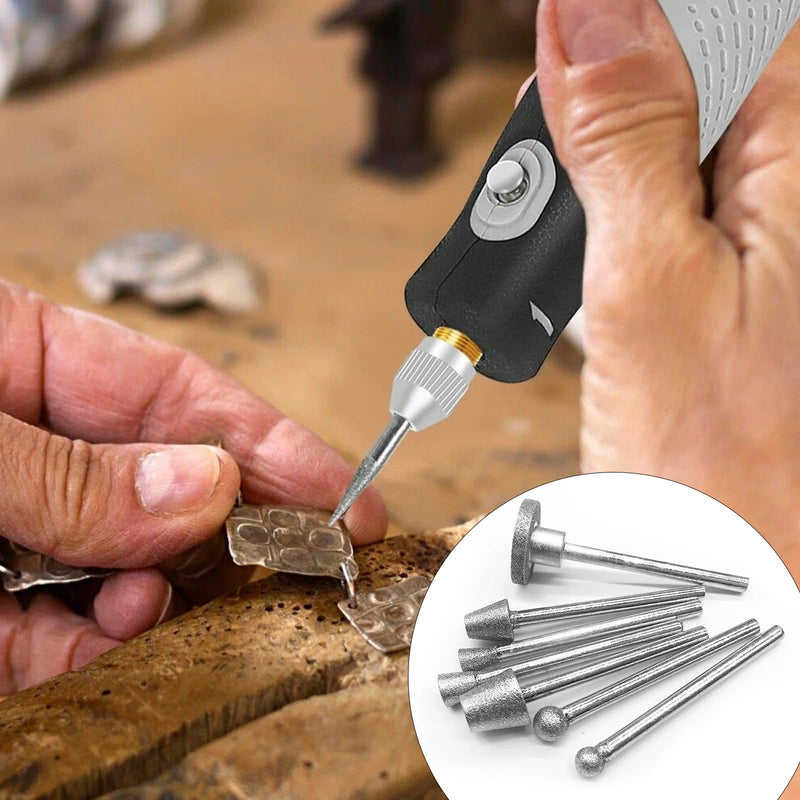 50 Piece Diamond Cutter Set, Diamond Grinding Pen Compatible with Dremel Grinding Attachments, Rotary Tool Accessories, 3 mm Shank Fit for Stone, Grinding, Polishing, Glass, Ceramic, Carving, Drilling