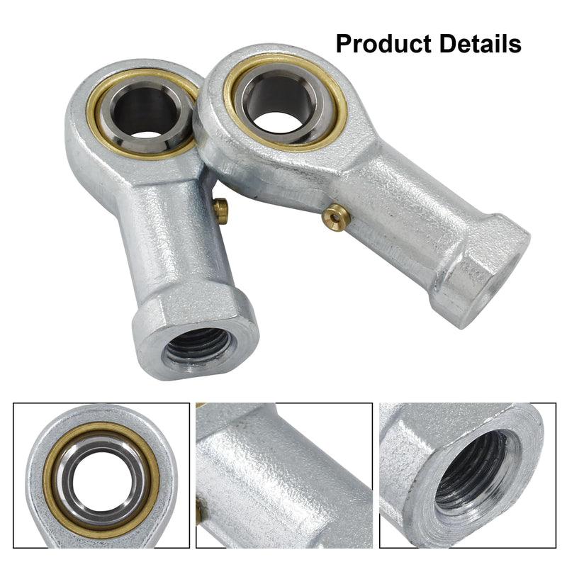 [Australia - AusPower] - 2 Pcs 304 Stainless Steel PHSB6 Rod End Bearing, 3/8 x 3/8-24 Female Right Hand Heim Joint Rod End Bearing with Jam Nut 2 