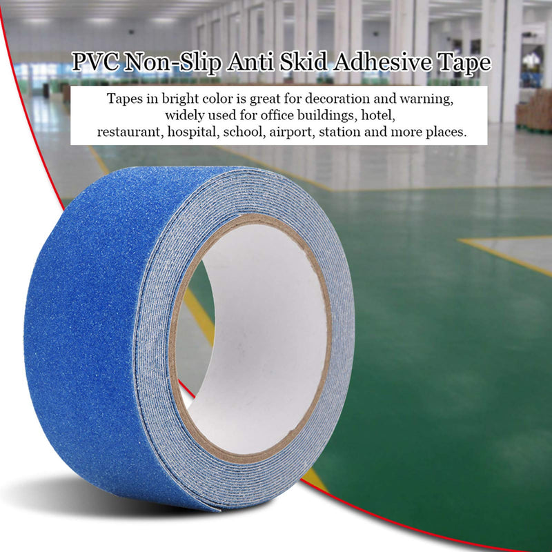 Oumefar 5M 5cm PVC Anti Slip Grip Traction Tape Colorful Safety Tape Adhesive Tape Foot Grip Tape for Safety Stairs Steps Ladders Indoor Outdoor(Blue)