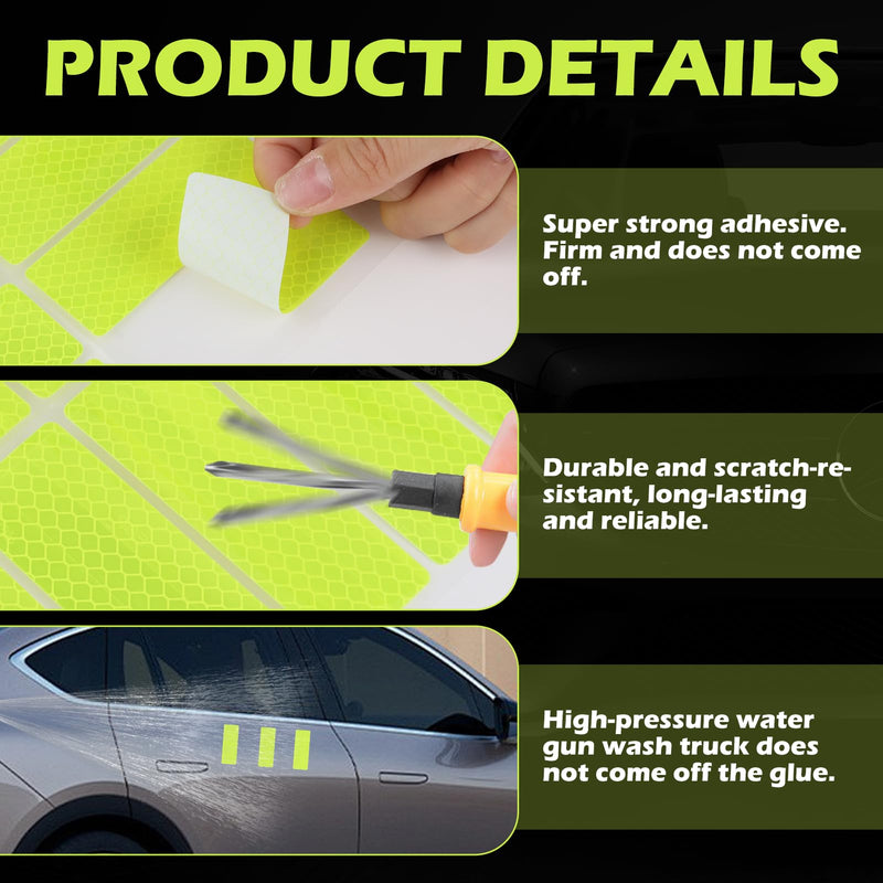 20 Pack Reflective Safety Tape Stickers Diamond Grade High Visibility Reflectors, Waterproof Reflective Stickers for Helmet, Bike Reflectors for Night Riding, Car, Mailbox, Trailer, Outdoor Use