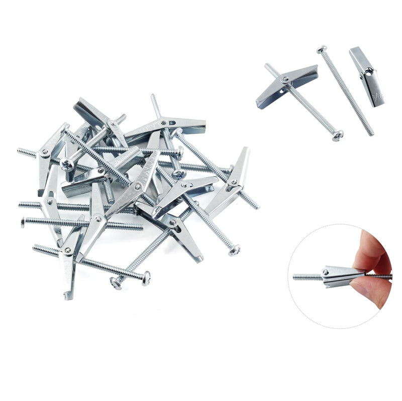 [Australia - AusPower] - 10Pcs 3/16 x 3 Inch Round Head Toggle Bolt and Wing Nut, Metal Toggle Bolts Heavy Duty Wall Anchor Bolts Molly Screws for Drywall Wood Hanging Item 3/16 x 3 Inch(10Pcs) 
